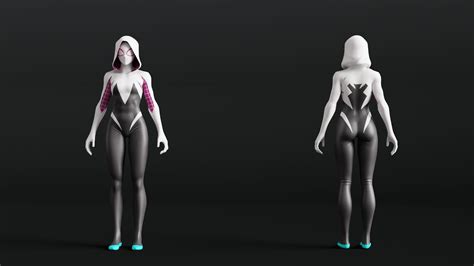 3d Model Gwen Stacy Rigged Vr Ar Low Poly Cgtrader