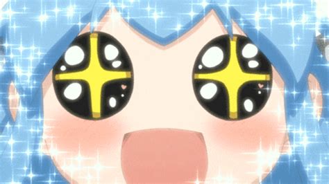 Excited Anime Girl Ika Musume With Shining Eyes 