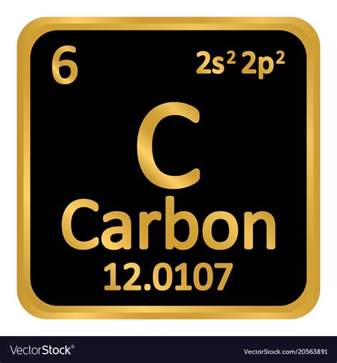 Periodic Table Element Carbon Icon Royalty Free Vector Image 86d