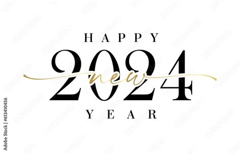 2024 New Year With Calligraphic And Brush Stroke Happy New Year 2024