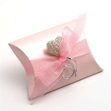 Pink Satin Pillow Favour Box By Favour Lane