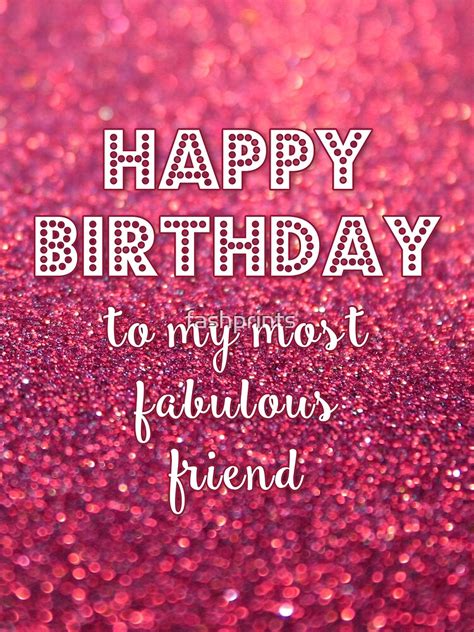 Happy Birthday To My Most Fabulous Friend Canvas Print By Fashprints