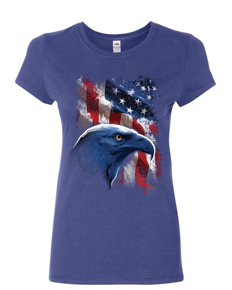 American Bald Eagle Womens T Shirt American Flag 4th Of July Patriotic