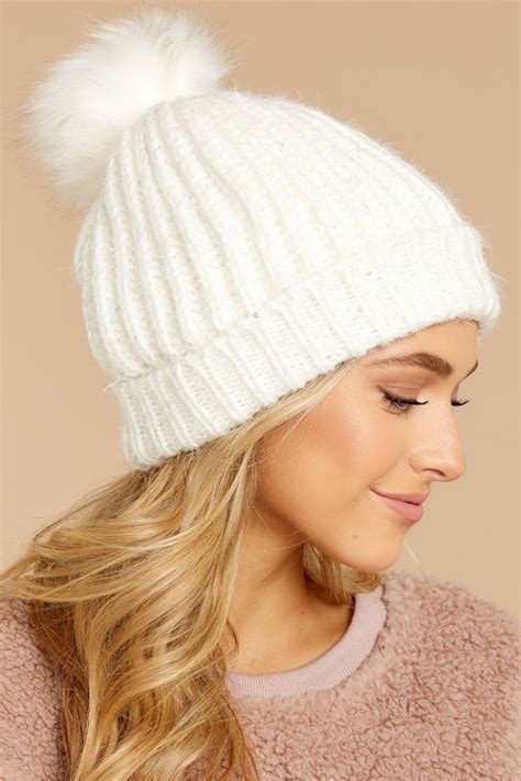 northern nights white pom hat in 2021 pom pom hat outfit knitted hats beanie outfit fall