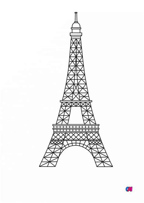Coloriages De Bâtiment Et Doeuvres Dart à Imprimer La Tour Eiffel