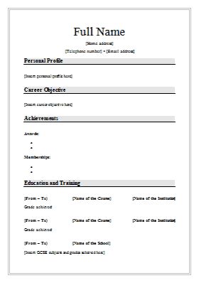 Get noticed with a professional cv. cv word document format