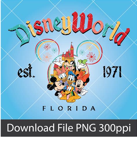 Retro Vintage Walt Disney World Est 1971 Png Mickey And Fri Inspire