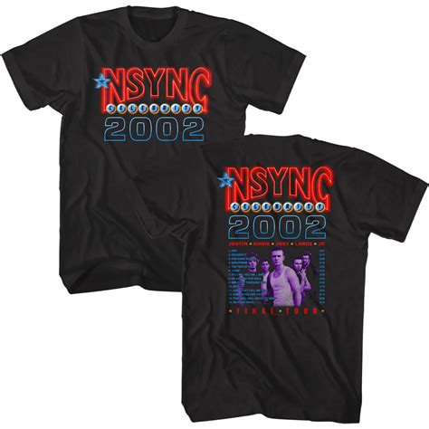 Nsync Celebrity Final Tour 2002 T Shirt Mens Rock T Shirts Societees