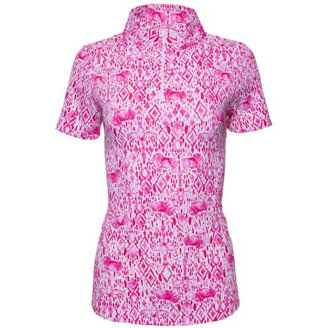 Nwt Ladies Ibkul Kendra Hot Pink Short Sleeve Mock Golf Shirt S M L Xl And Xxl Ebay