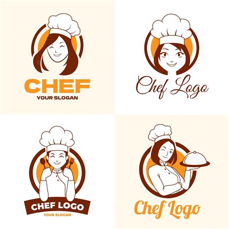 Flat Female Chef Logo Collection Stokverse