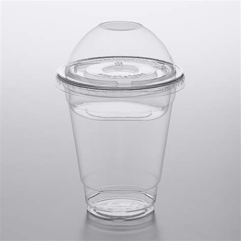 Choice 12 Oz Clear Plastic Cold Cup With 4 Oz Insert And Pet Dome And