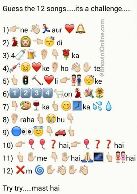 Whatsapp will suggest the related emojis to you. Whatsapp Puzzles: Guess New Hindi Movie Song Names From ...