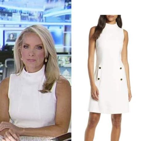 Americas Newsroom August 2022 Dana Perinos White Mock Neck Shift Dress Fashion Tv Shift