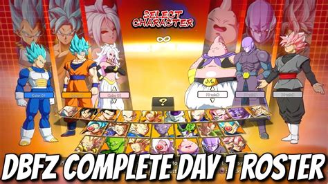 Dragon Ball Fighterz Complete Full Roster Day 1 All