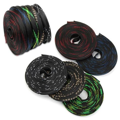5m Cable Sleeves 10mm 5colors Snakeskin Mesh Wire Protecting Nylon