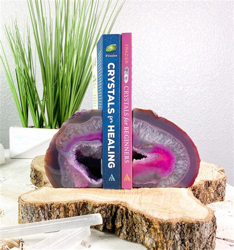 Pink Agate Geode 3 Lbs 12 Oz Bookend Pink Geode Bookend Etsy Geode
