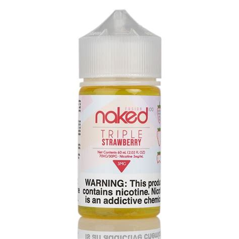 naked 100 fusion strawberry triple strawberry e juice 60ml vapesourcing