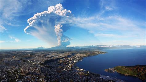 Cityscape City Building Chile Nature Volcano Eruption Smoke