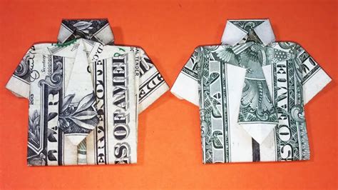 How To Fold Origami Money T Shirt And Tie Tutorial Youtube