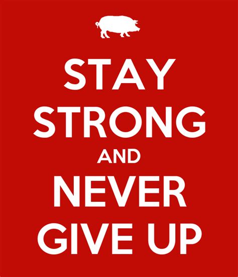 Stay Strong And Never Give Up Poster Sarah Keep Calm O Matic
