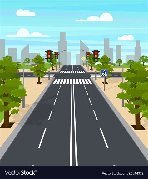 Traffic Light Road Cartoon