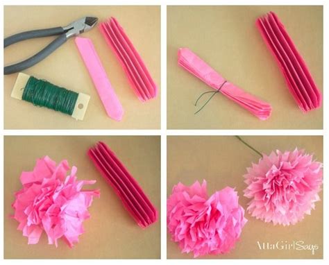 How To Make Tissue Paper Flowers Tissue Paper Flowers Diy Tissue