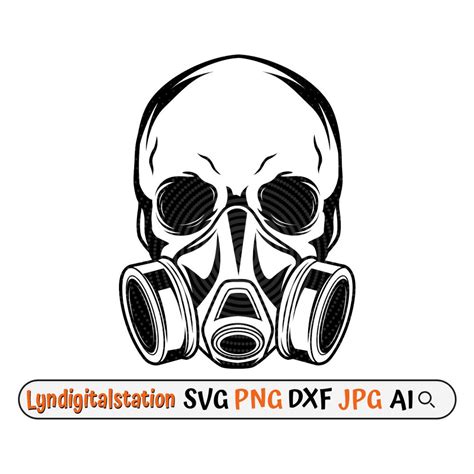 Skull Gas Mask Svg Gasmask Clipart Firefighter Breathing Etsy