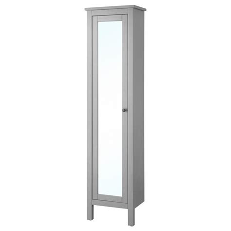 Hemnes High Cabinet With Mirror Door Grey 49x31x200 Cm Ikea