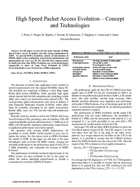 Pdf High Speed Packet Access Evolution Concept And Technologies