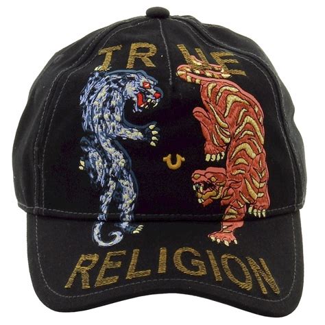 True Religion Mens Panther Tiger Baseball Cap Hat One Size Fits Most