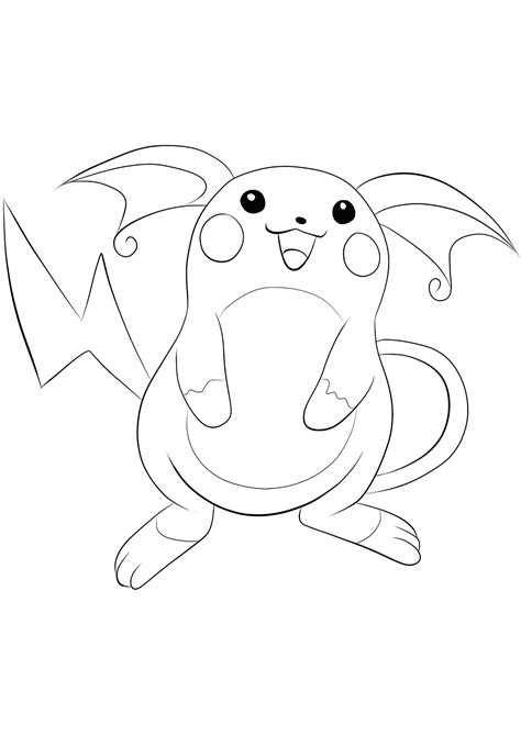 Raichu No26 Pokemon Generation I All Pokemon Coloring Pages