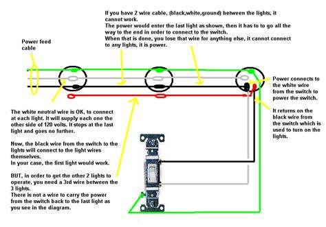 This page contains wiring diagrams for household light switches and includes: 2 Lights 1 Switch