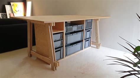 Making A Large Work Hobby Play Table With Storage Diy Youtube