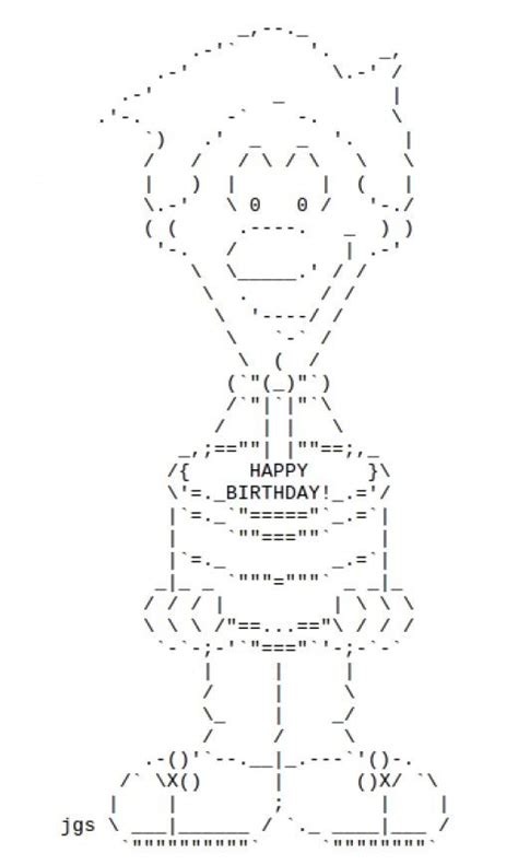 This ascii happy birthday text art can be used for wishing in facebook, to use in iphone and all other possible media platforms. 69 best Happy Birthday Messages images on Pinterest | Happy birthday messages, Ascii art and ...