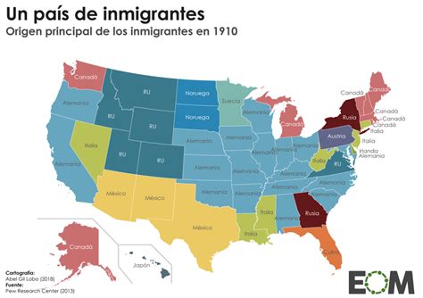 ¿de Dónde Proceden Los Inmigrantes En Estados Unidos Mapas De El Orden Mundial Eom