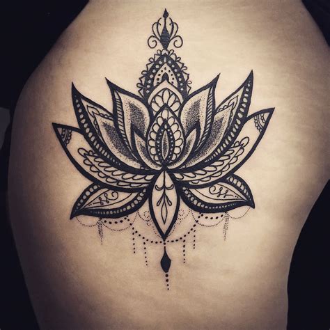 Lotus Flower Tattoo Designs On Thigh Kulturaupice