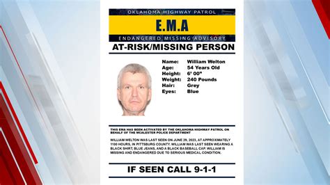Endangered Missing Advisory Issued For 54 Year Old Man