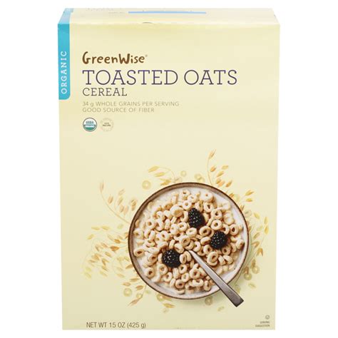 Greenwise Organic Toasted Oats Cereal 15 Oz Box