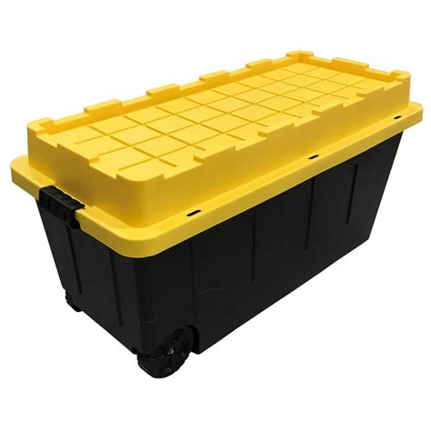 Centrex 64gtbxtcby Tough Box Black 64 Gal Tote Wheels And Yellow Lid