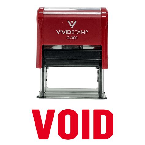 Basic Void Self Inking Rubber Stamp Red Ink Large