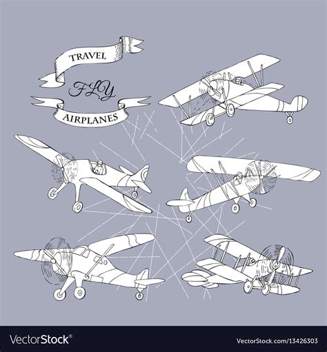 Background With Retro Airplanes Royalty Free Vector Image