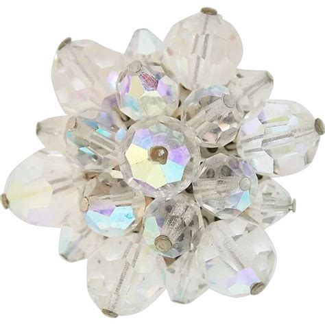 Vintage Crystal Aurora Borealis Pin Gem