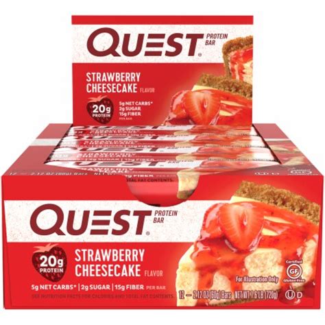 quest strawberry cheesecake protein bars 12 ct 2 12 oz ralphs