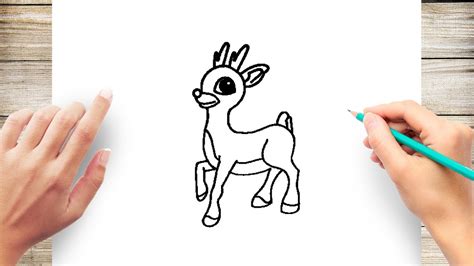 How To Draw Rudolph Step By Step Youtube