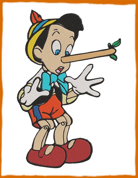 Nose Pinocchio Filled Embroidery Design 1 Instant Download Etsy