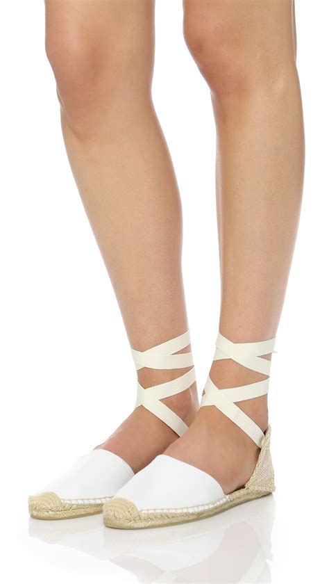 Soludos Leather Espadrille Sandals In White Lyst