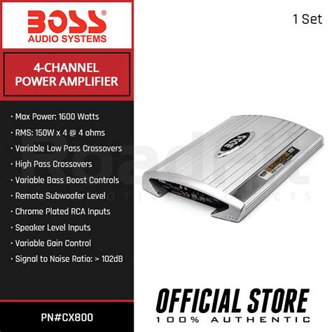 Boss 4 Channel 1600w Mosfet Amplifier With Remote Subwoofer Level