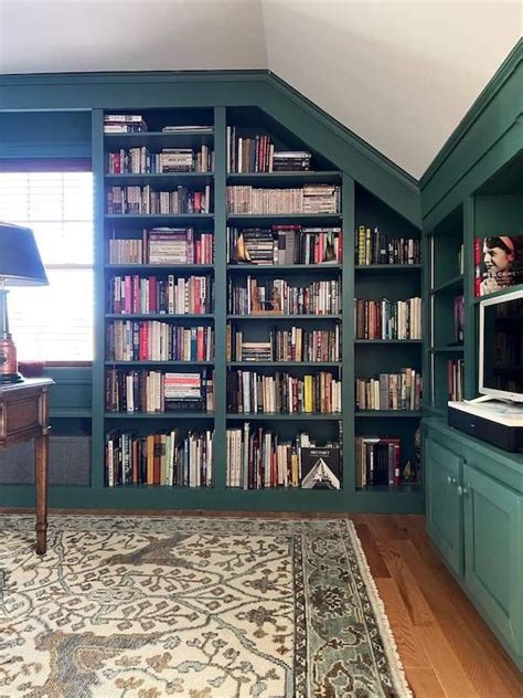 Jrl Interiors — A Cozy Library And Home Office Tucked Under The Eaves