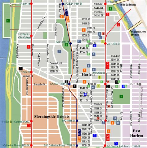 City Of New York New York Map Harlem Map
