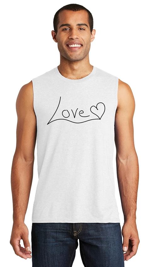 Mens Love Heart Muscle Tank Relationship EBay
